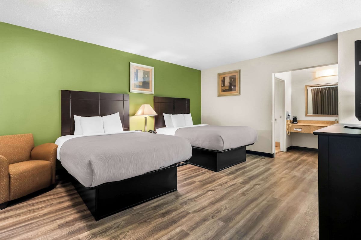 Room, 2 Queen Beds, Accessible, Non Smoking | Down comforters, pillowtop beds, desk, blackout drapes