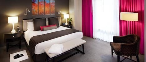 Ropa de cama de alta calidad y minibar