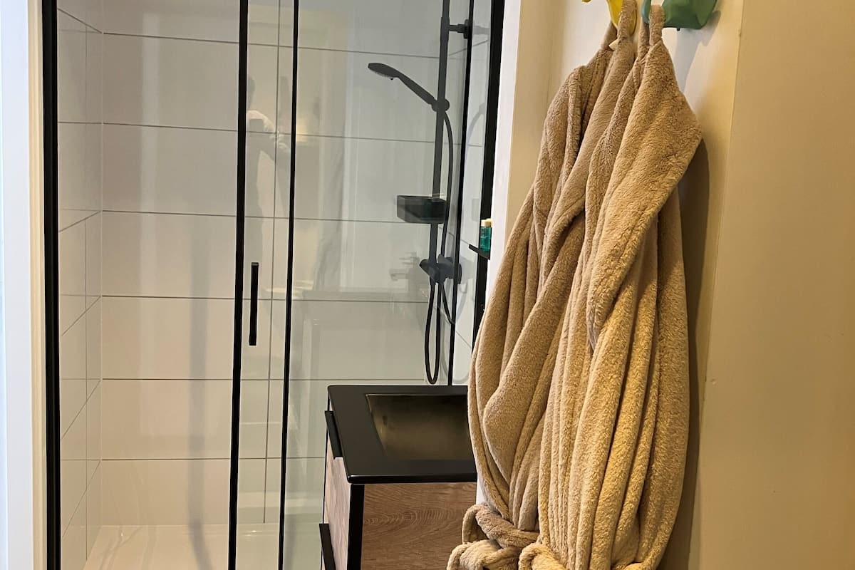 junior suite | bathroom | designer toiletries, hair dryer, towels, soap