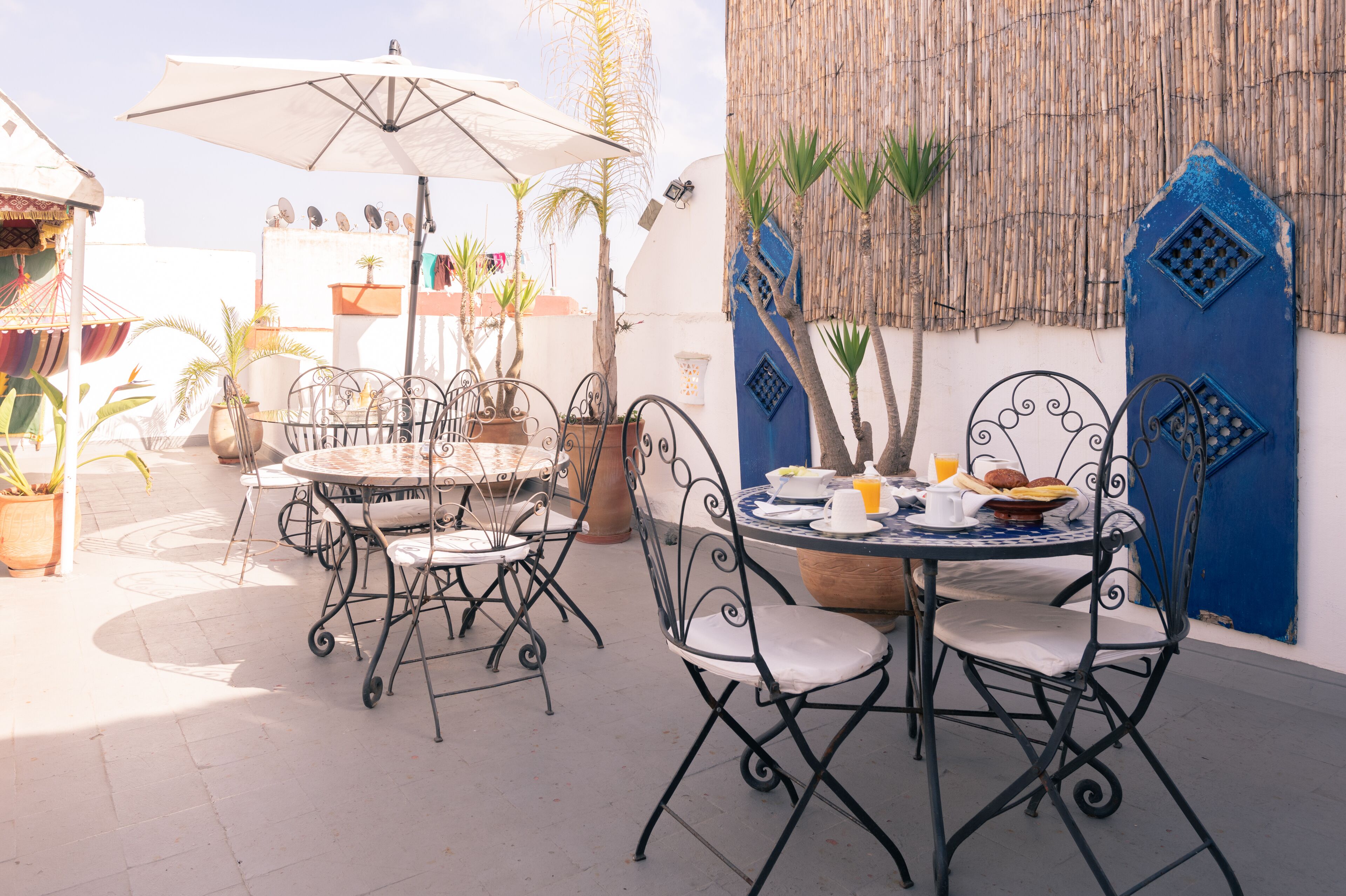 Breakfast, lunch, dinner served; Moroccan cuisine, alfresco dining 