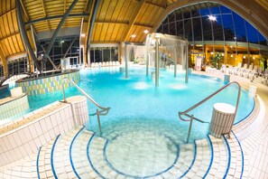 Indoor pool, 2 outdoor pools, open 9:00 AM to 8:00 PM, pool umbrellas