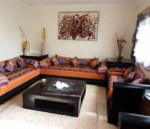 Luxury Apartment, 2 Bedrooms | Living room | 32-cm flat-screen TV with satellite channels, TV - Dolce Vita Thalasso Center Hotel (Harhoura)