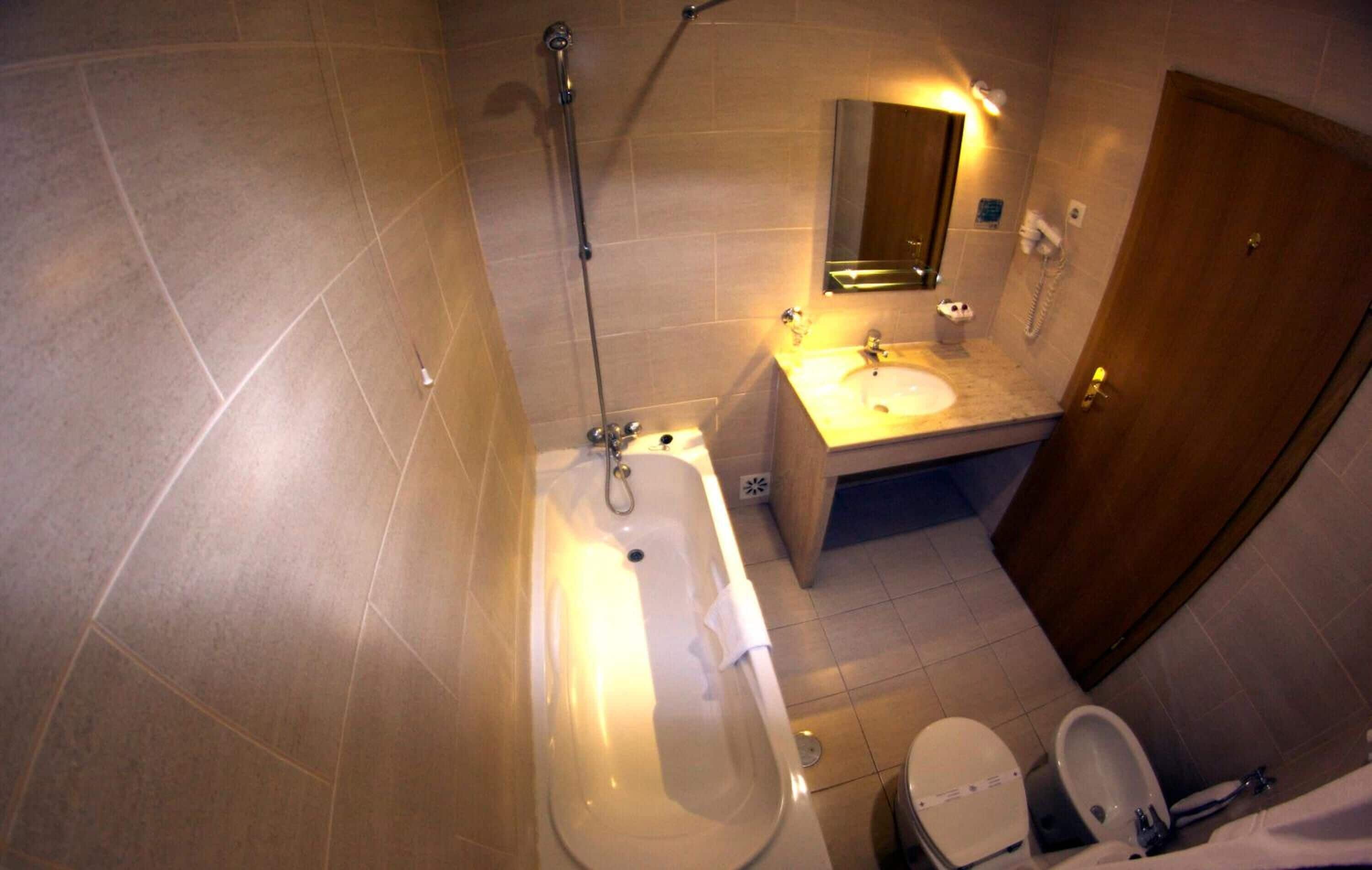 free toiletries, hair dryer, towels