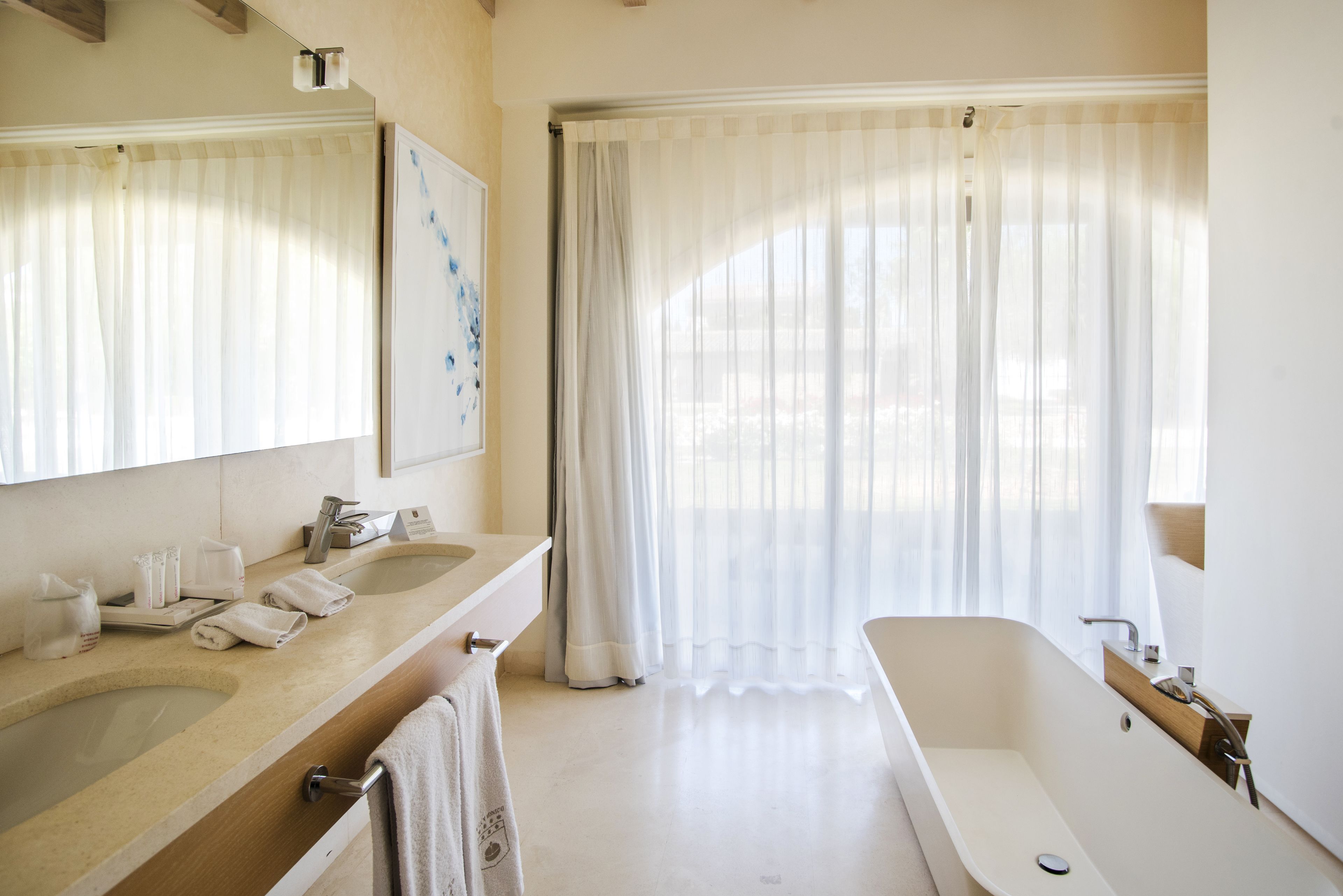 free toiletries, hair dryer, bathrobes, slippers