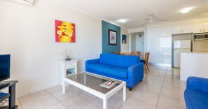 Apartment, 1 Bedroom, Ocean View | Living area | Flat-screen TV