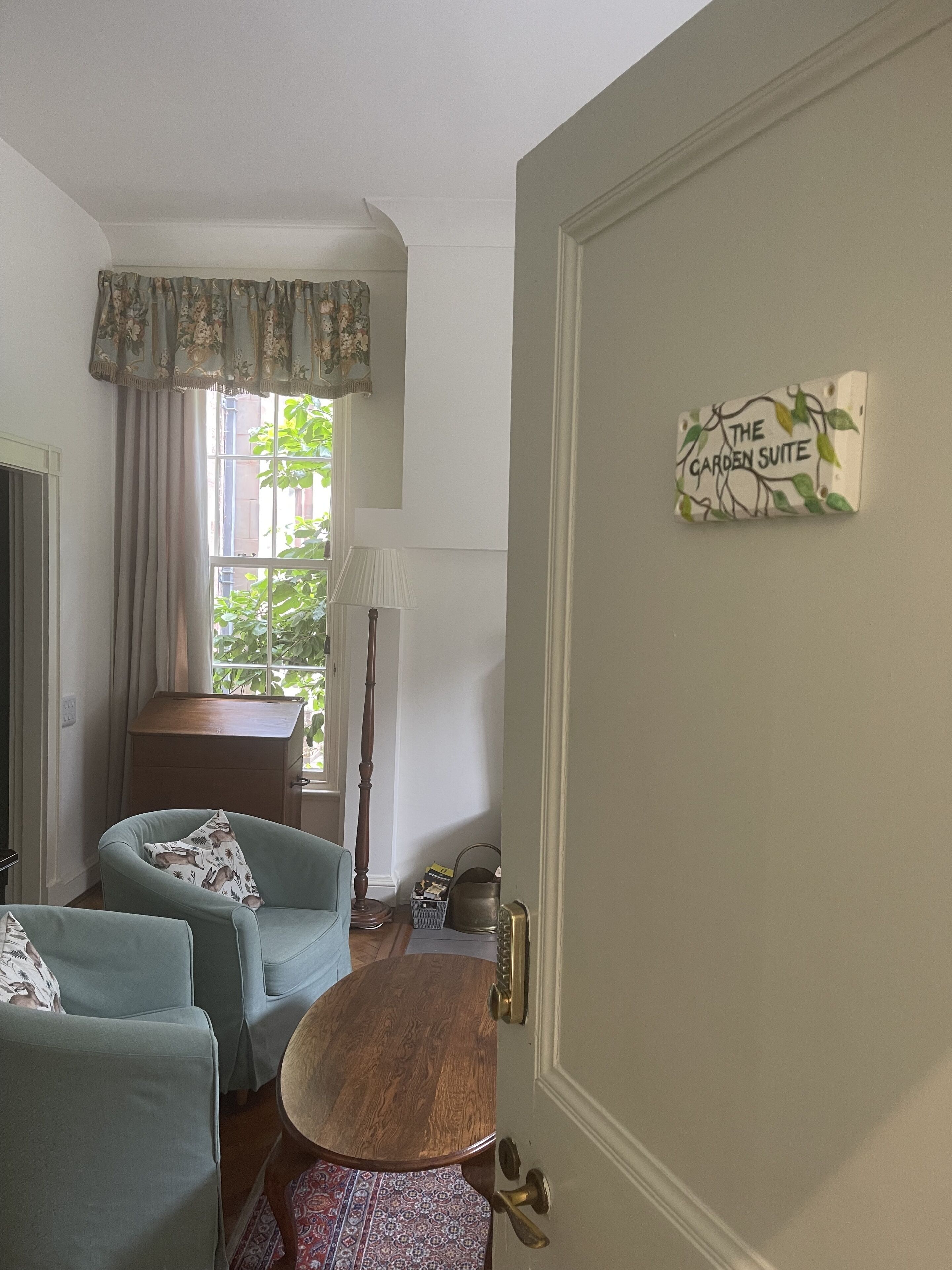 the garden suite | individually decorated, individually furnished, desk, laptop workspace