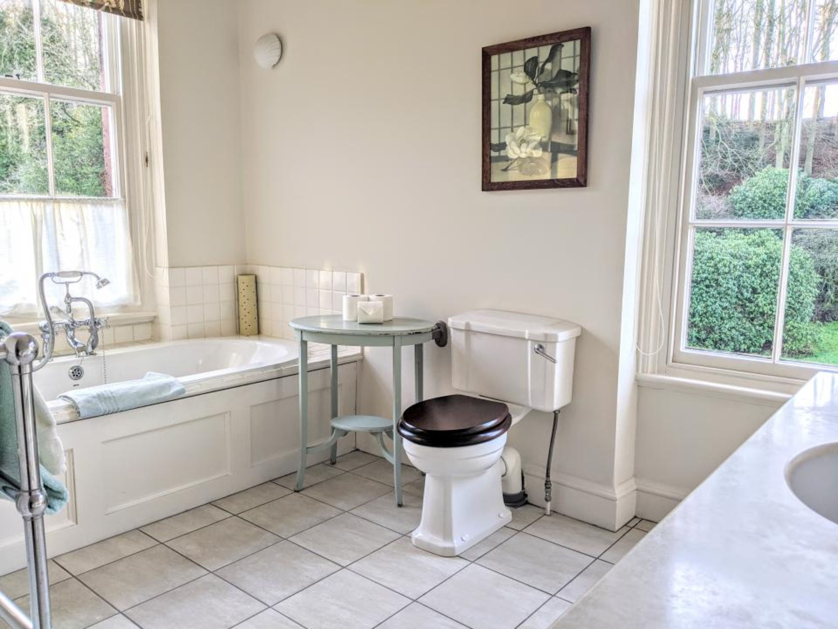 sarah's room | bathroom | hair dryer, towels