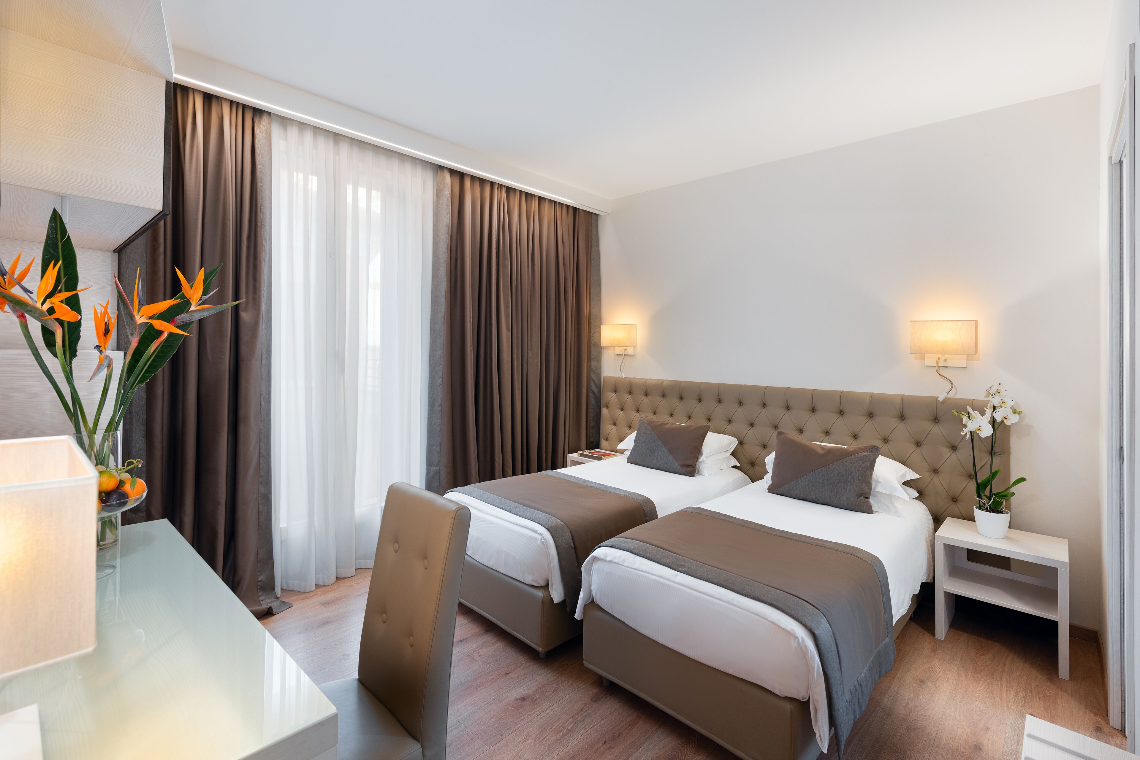 Premium bedding, down comforters, minibar, in-room safe