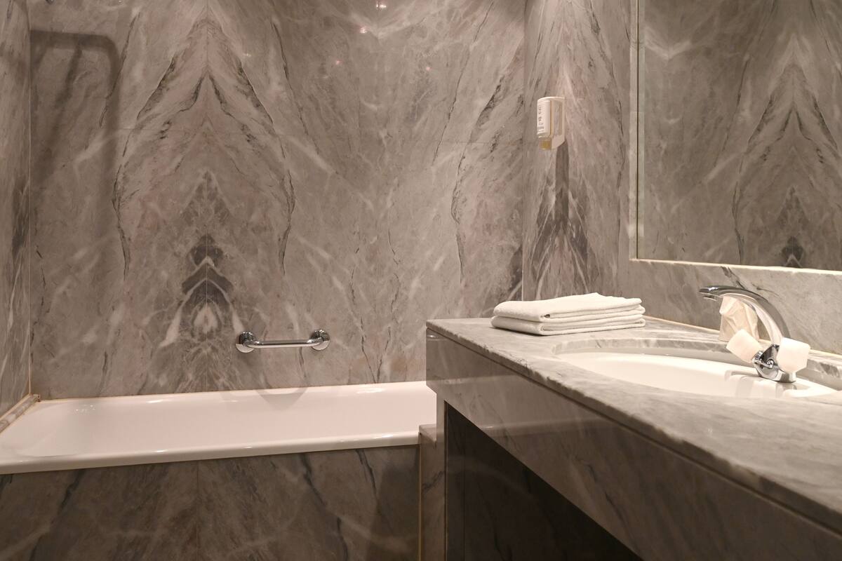 free toiletries, hair dryer, bathrobes, slippers