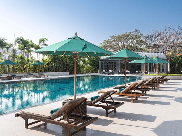 2 outdoor pools, pool umbrellas, sun loungers