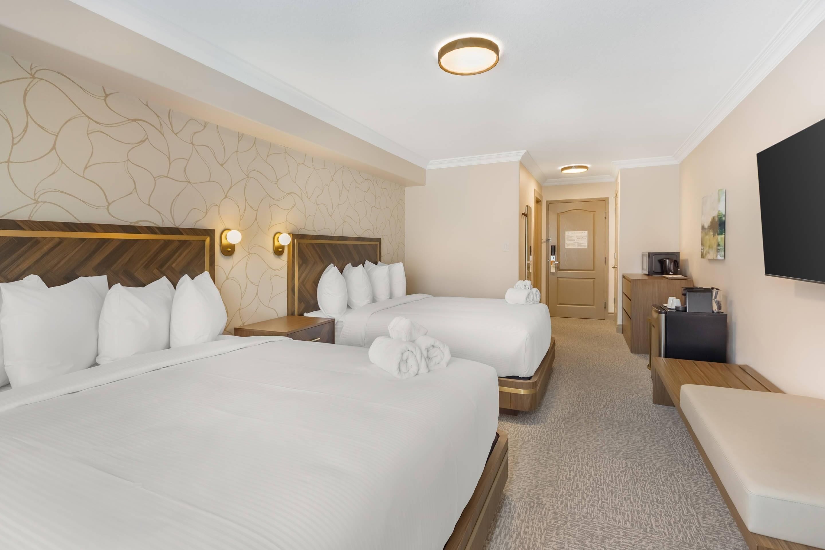 Standard Room, 2 Queen Beds, Non Smoking | Pillowtop beds, desk, rollaway beds, free WiFi