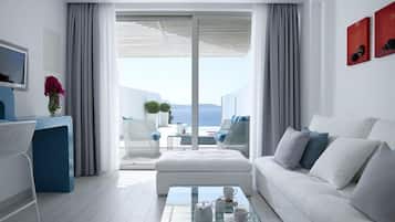 Suite, Private Pool ( Blu ) | Living area | LCD TV