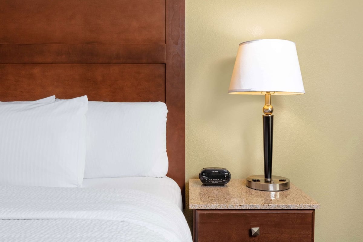 Premium bedding, down comforters, pillowtop beds, desk