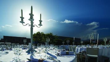 Outdoor banquet area