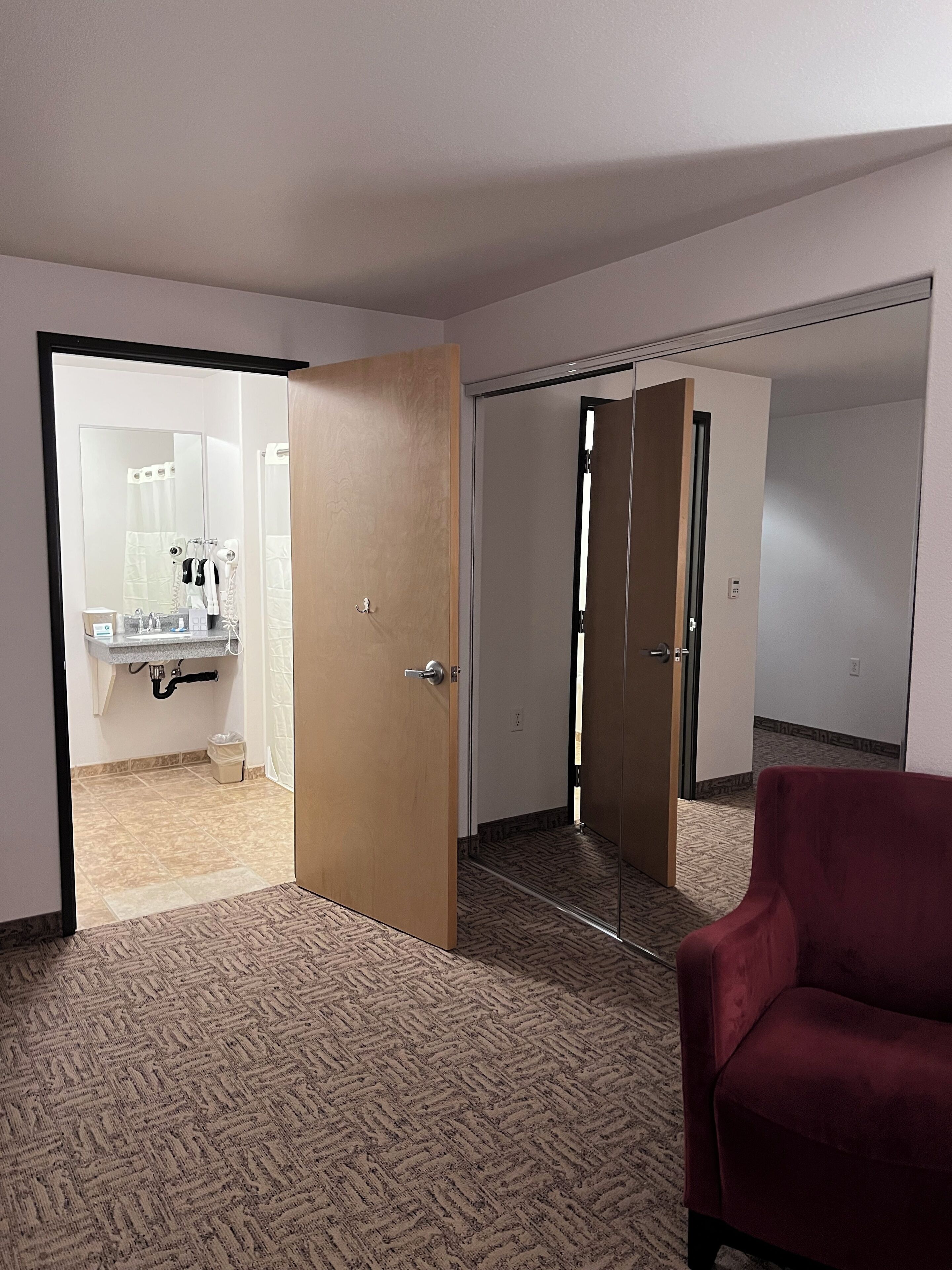 handicap accessible queen room | desk, blackout curtains, iron/ironing board, free wifi