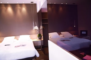 Premium bedding, Select Comfort beds, in-room safe, soundproofing