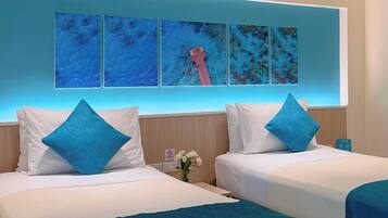 Premium bedding, minibar, in-room safe, cots/infant beds