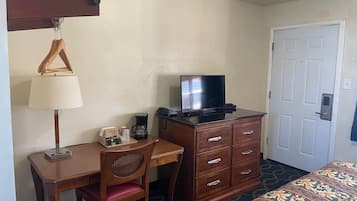 One queen bed non smoking | Desk, laptop workspace, blackout curtains, iron/ironing board