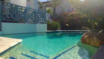 Outdoor pool, pool loungers