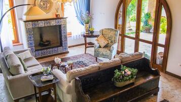 Luxury Villa, 4 Bedrooms, Patio, Resort View | Living area | TV