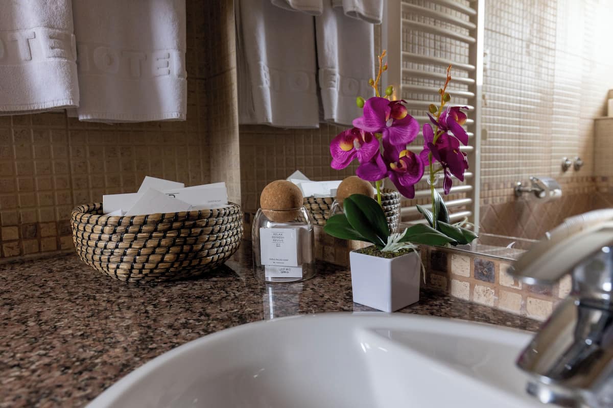 superior double or twin room | bathroom | shower, rainfall showerhead, free toiletries, hair dryer