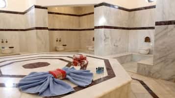 Turkish bath, aromatherapy, deep-tissue massages, sports massages