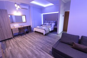 Junior Suite, Terrace | Minibar, in-room safe, desk, laptop workspace