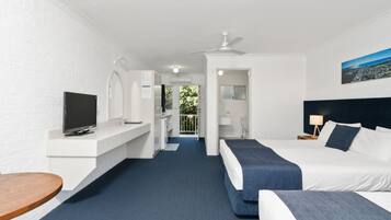 Pillow-top beds, desk, blackout curtains, soundproofing