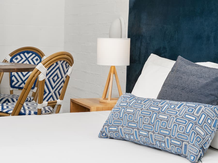 Pillowtop beds, desk, blackout drapes, soundproofing