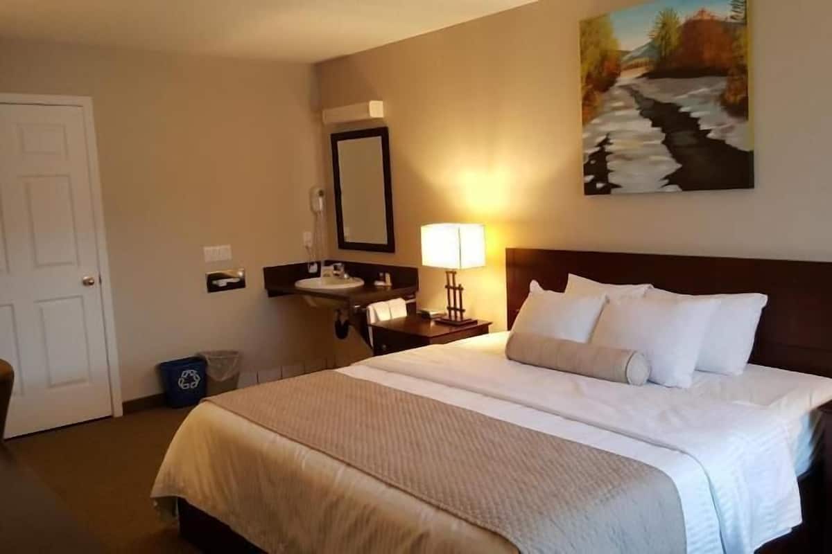 Desk, blackout drapes, soundproofing, iron/ironing board