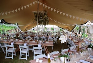 Outdoor banquet area