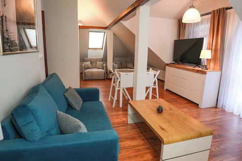 Familienapartment | Daunenbettdecken, Select-Comfort-Betten, Zimmersafe, Schreibtisch