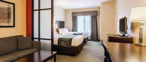 Suite, Non Smoking | Pillowtop beds, desk, iron/ironing board, free cribs/infant beds