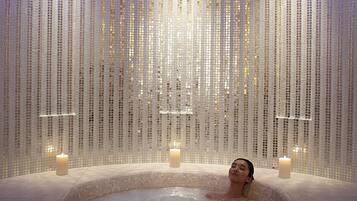 Steam room, body treatments, body wraps, body scrubs, facials