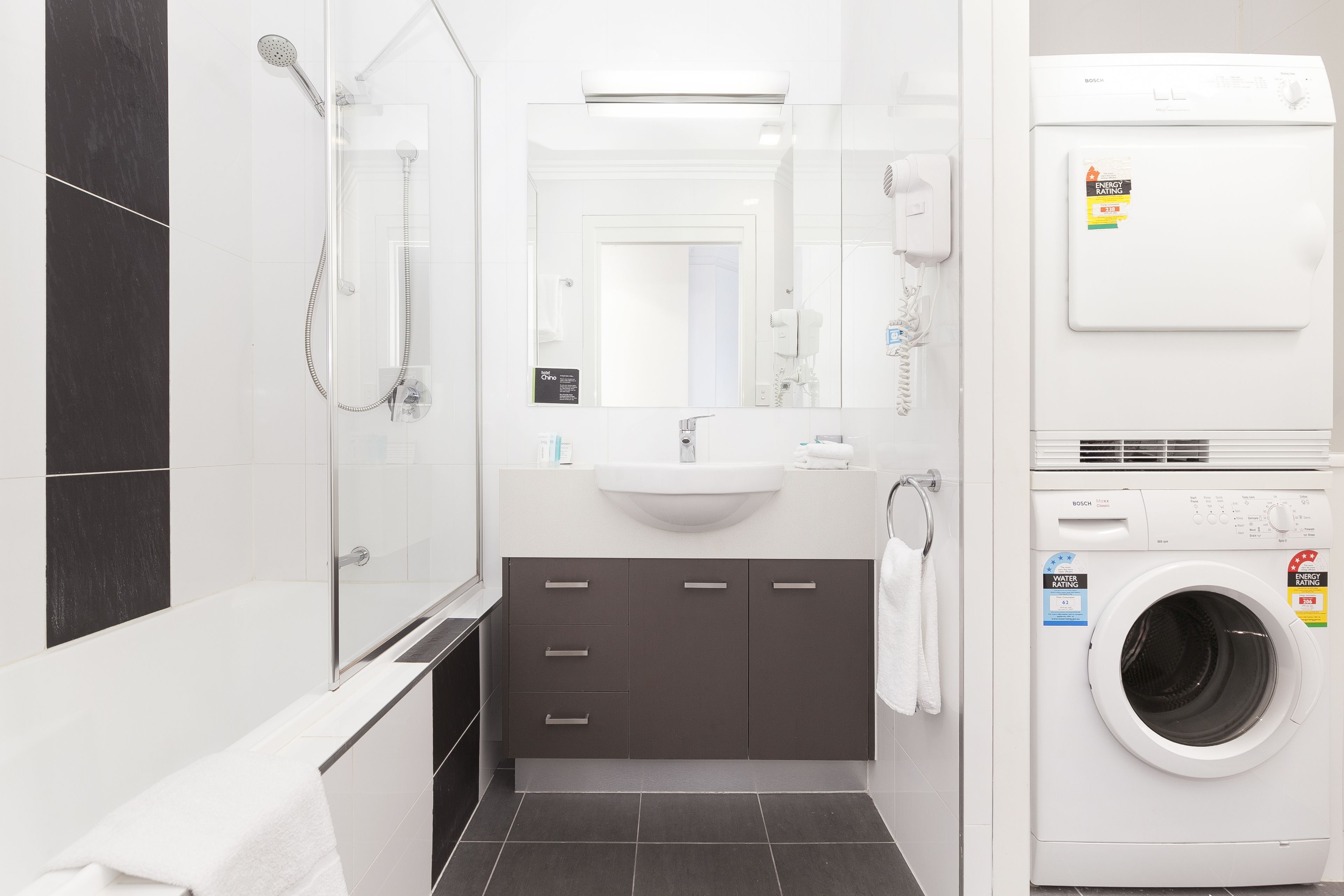 free toiletries, hair dryer, towels, soap