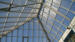 A glass-paneled ceiling structure with metal beams. - Asa Spa Hotel (Kuressaare)