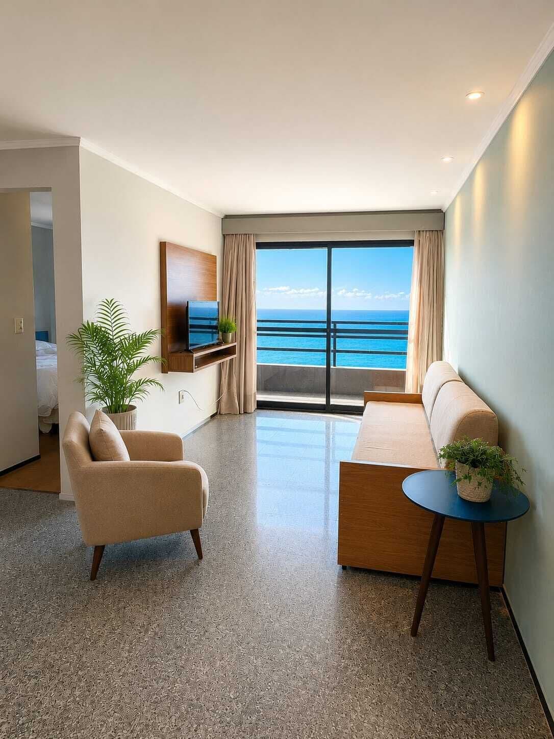 Apartament, 2 dormitoris | Sala d'estar | Televisor LCD 