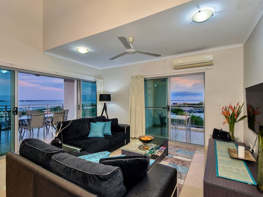 Premium Penthouse, 4 Bedrooms | Living area | 42-inch Smart TV with cable channels