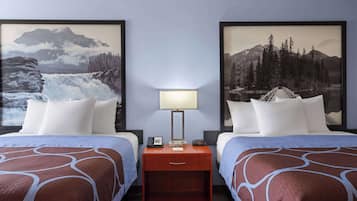 Premium bedding, desk, blackout drapes, iron/ironing board