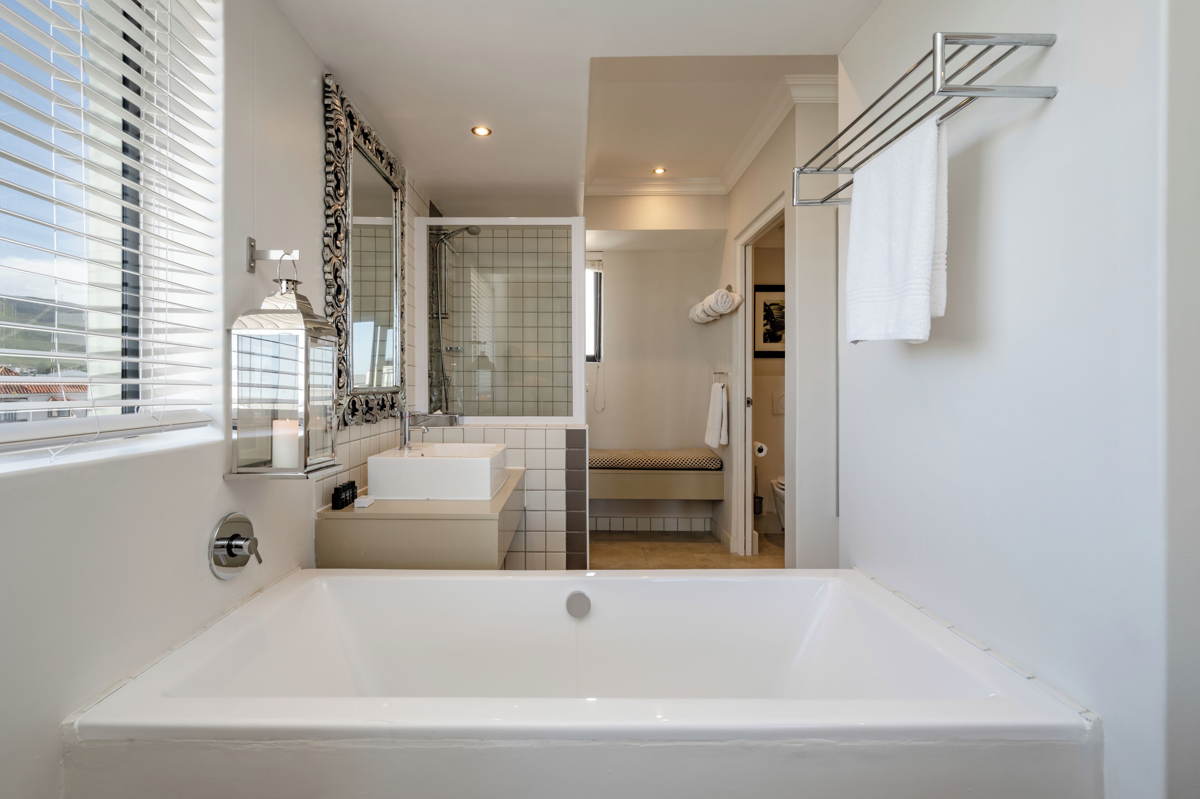 village residence (harbour square) | bathroom | separate bathtub and shower, hair dryer, towels