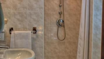 Free toiletries, hair dryer, bidet, towels