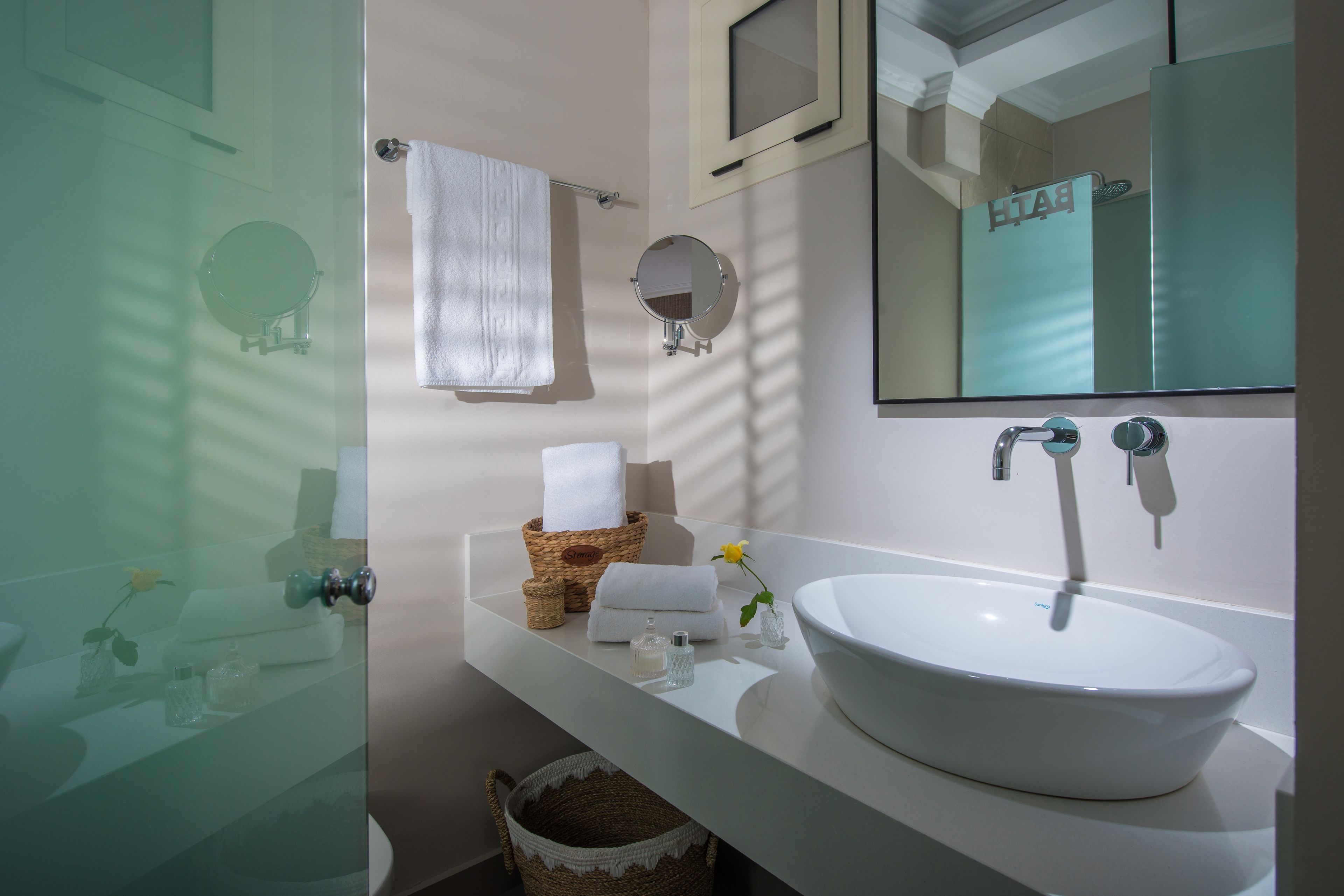 deluxe suite, sea view (mini suite - adults only (sunset)) | bathroom | shower, free toiletries, hair dryer, slippers
