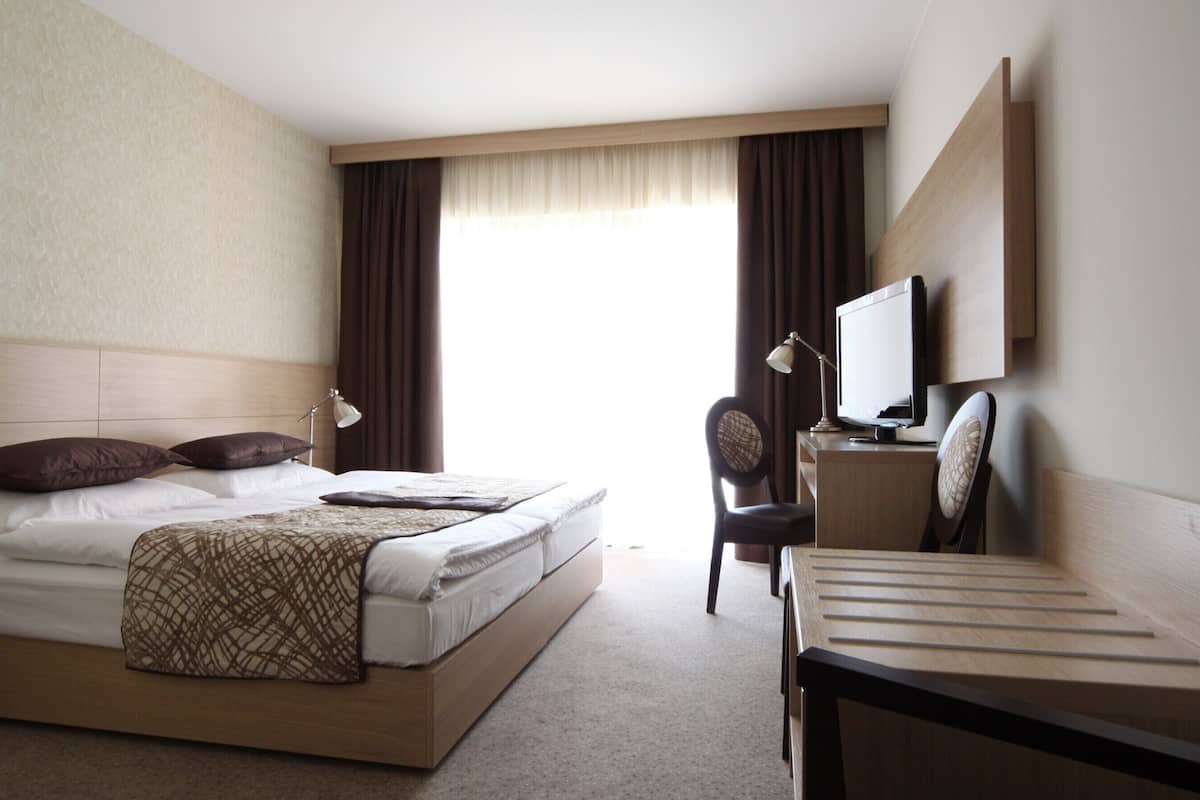 Standard-Doppel- oder -Zweibettzimmer, Balkon, Bergblick | Minibar, Zimmersafe, Schreibtisch, Verdunkelungsvorhänge