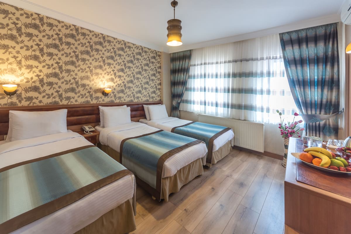 Habitación triple | Sábanas de algodón egipcio, ropa de cama de alta calidad y minibar
