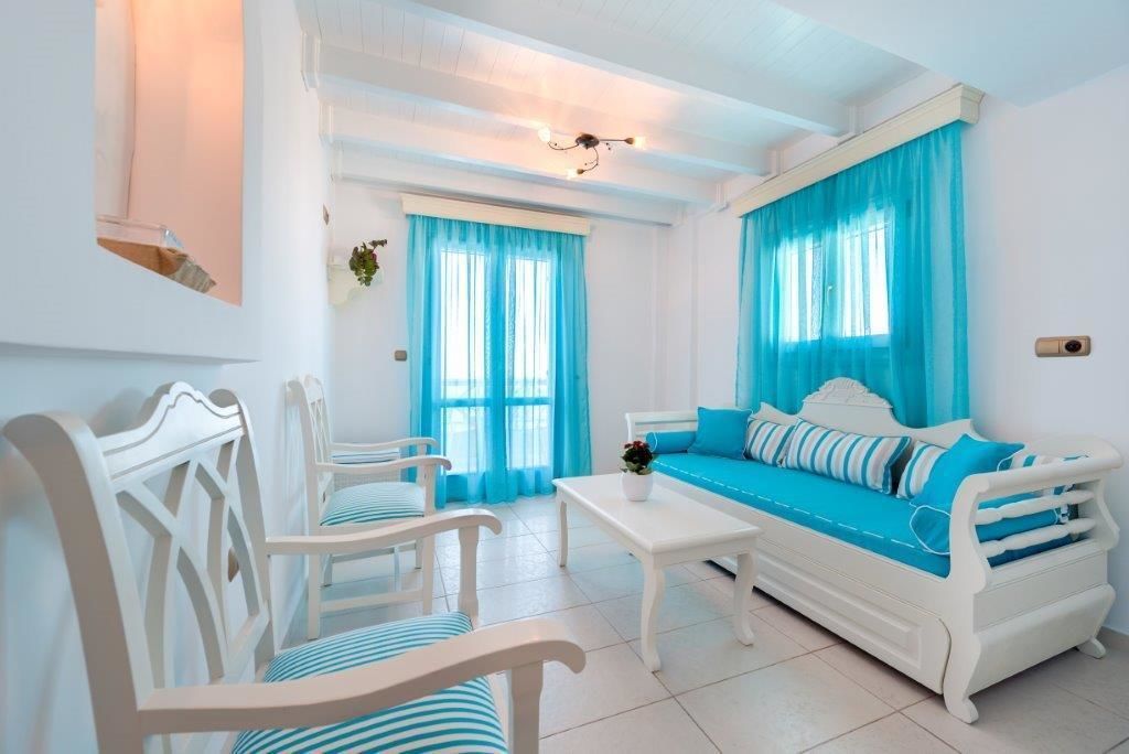 deluxe quadruple room, hot tub, sea view (maisonette ) | living area | lcd tv, dvd player