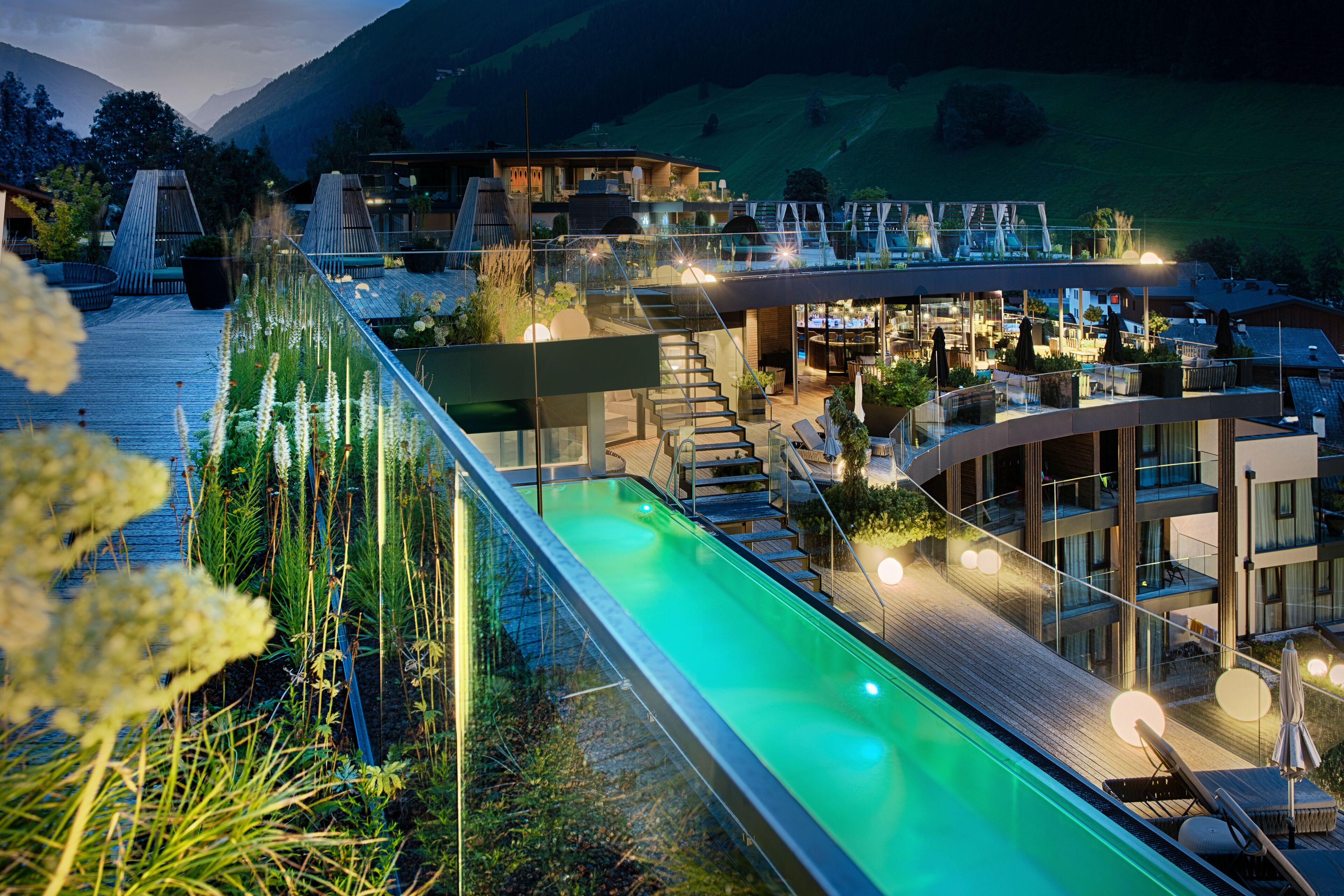 indoor pool, outdoor pool, pool loungers