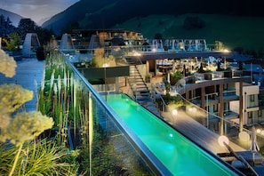 Indoor pool, outdoor pool, pool loungers