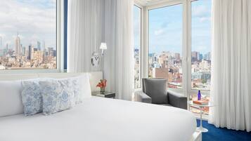 Egyptian cotton sheets, premium bedding, down duvets, in-room safe