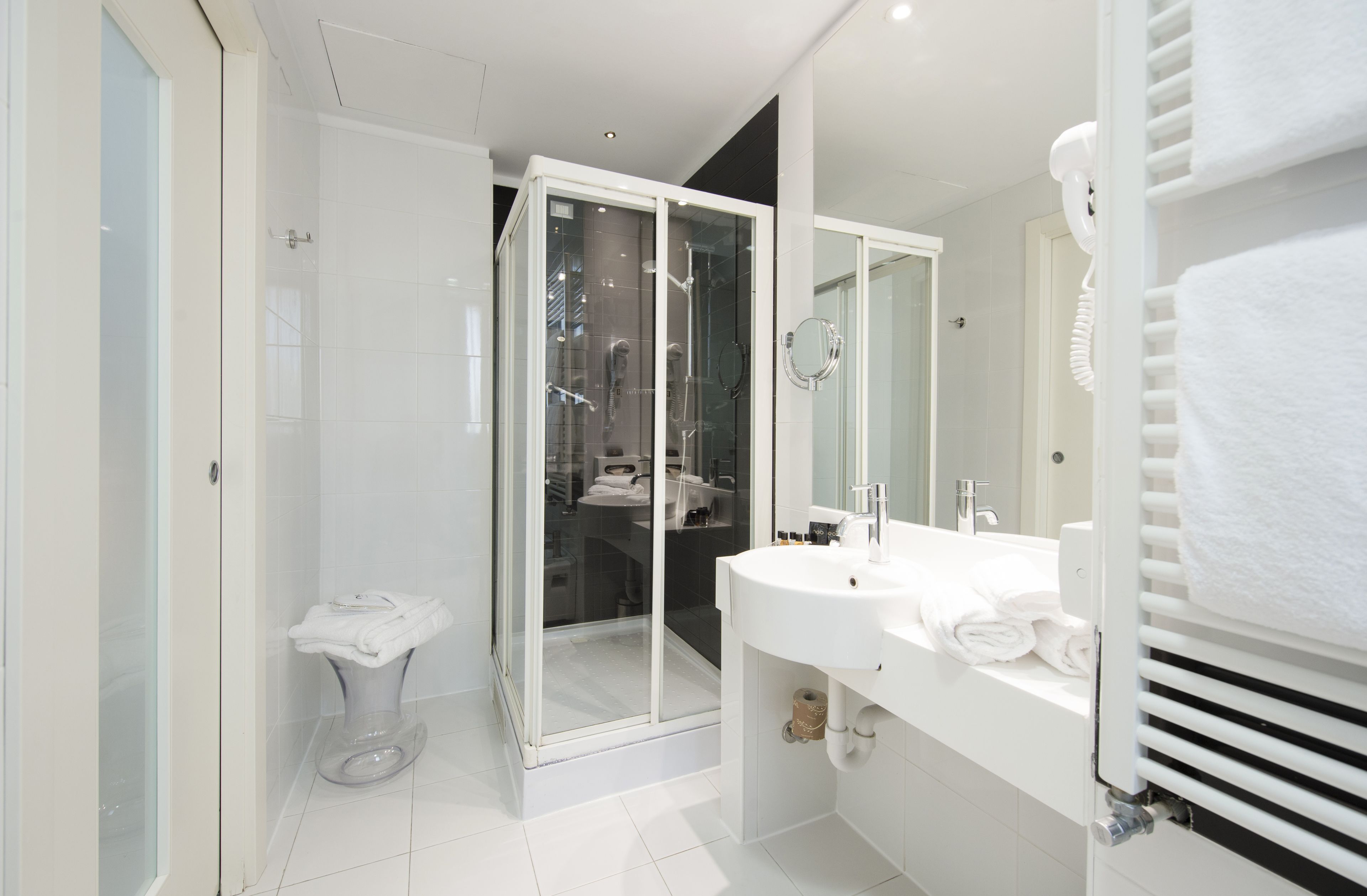 shower, eco-friendly toiletries, hair dryer, bidet