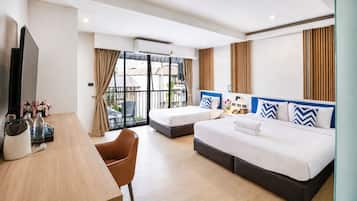 Triple Deluxe Balcony | Premium bedding, pillowtop beds, in-room safe, desk